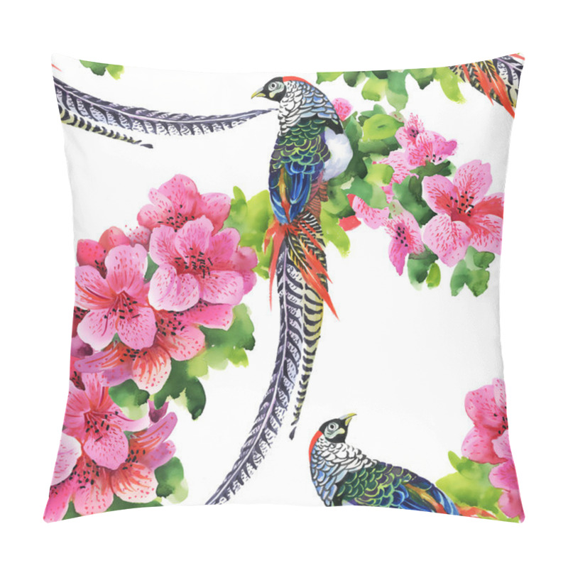 Personality  Tropical Birds With Flowers Pillow Covers