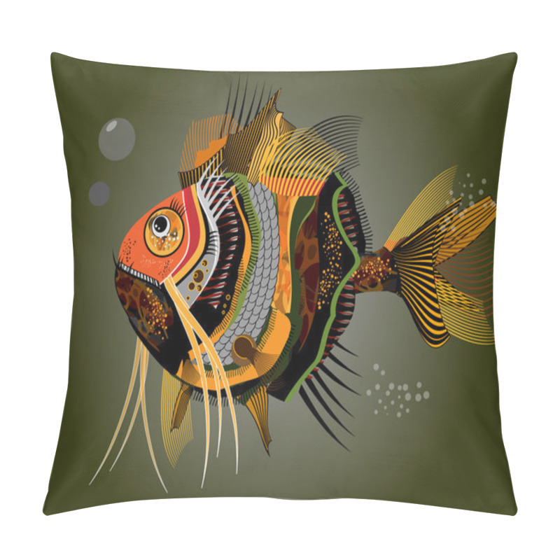 Personality  Abstract Fish. Vector Illustration Pillow Covers