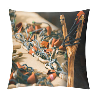 Personality  Handmade Wooden Slingshots Pillow Covers