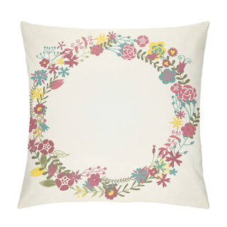 Personality  Vector Floral Wreath In Retro Style Pillow Covers