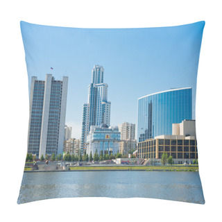 Personality  View Of Quay Wharf Embankment Yekaterinburg City. Pillow Covers