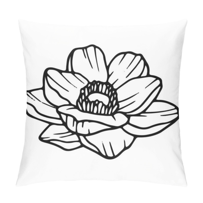 Personality  Beautiful Poppy Icon, Hand Drawn And Outline Style Pillow Covers