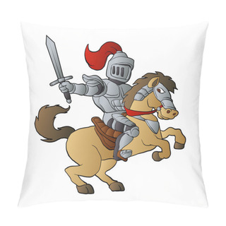Personality  Knight On Horse Vector Illustration Pillow Covers