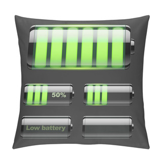 Personality  Vector Set Of Battery Charge. Pillow Covers