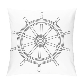 Personality  Vector Black, White Boat Handwheel, Ship Wheel Helm Pillow Covers