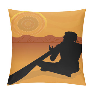 Personality  Aboriginal Playing A Didgeridoo Pillow Covers