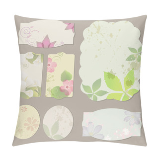 Personality  Collection Of Floral Retro Grunge Labels, Banners And Emblems Pillow Covers