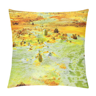 Personality  Dallol Mountain Rising 50-60 Ms.over The Salt Flats. Danakil-Ethiopia. 0334 Pillow Covers