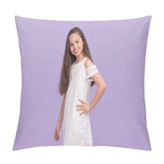 Personality  Confident Teenager In Lace Dress Pillow Covers