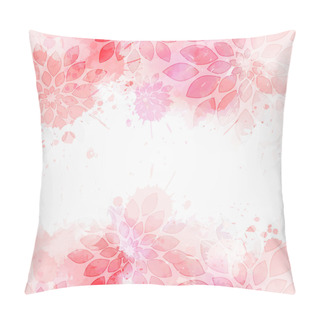 Personality  Abstract Modern Background With Abstract Florals On Watercolor Splashes. Light Pink Colored Pillow Covers