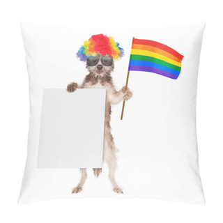 Personality  Funny Dog Supporting Gay Rights Pillow Covers