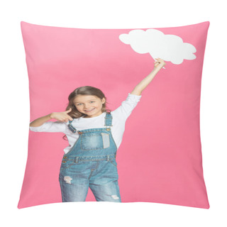 Personality  Little Girl With Speech Bubble  Pillow Covers