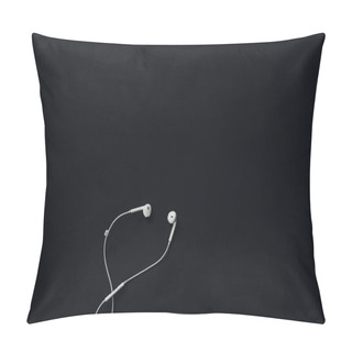 Personality  White Earplugs On Black Background. Pillow Covers