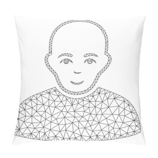 Personality  Bald Man Vector Mesh Carcass Model Pillow Covers