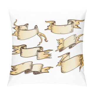 Personality  Hand Drawn Ribbons Vector Illustration. Pillow Covers