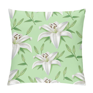 Personality  Stylish Seamless Pattern With 3d Flower Lily Pillow Covers