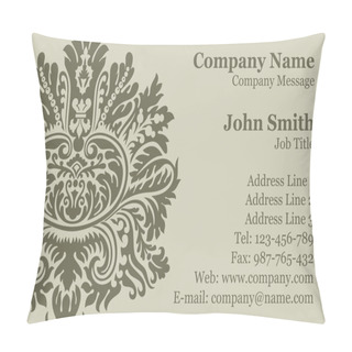 Personality  Vector Victorian Damask Business Card Pillow Covers