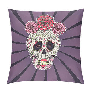 Personality  Sugar Skull Calavera Catrina Vector Illustration For Day Of The Dead Mexican Celebration Pillow Covers