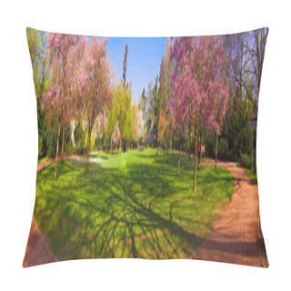 Personality  Spring Park Landscape. Panoramic View Of A Park Pillow Covers