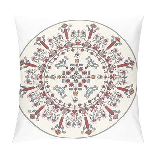 Personality  Traditional Bulgarian Embroidery Design Element Over White Background Pillow Covers