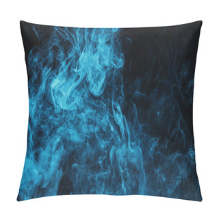 Personality  Blue Mystical Smoke On Black Background  Pillow Covers