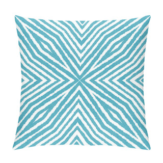 Personality  Tiled Watercolor Pattern. Turquoise Symmetrical Kaleidoscope Background. Hand Painted Tiled Watercolor Seamless. Textile Ready Great Print, Swimwear Fabric, Wallpaper, Wrapping. Pillow Covers