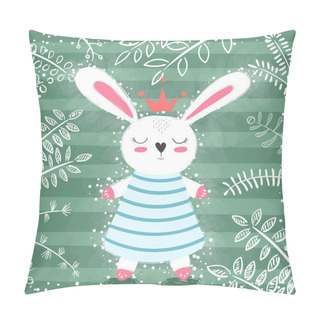 Personality  Cute Princess Rabbit In The Forest Pillow Covers
