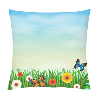 Personality  A Flower Garden With Butterflies Pillow Covers