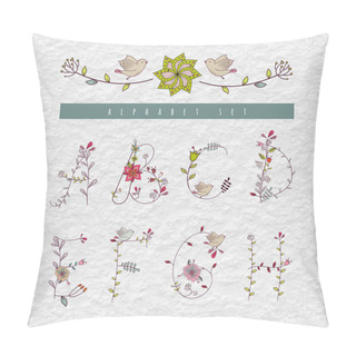 Personality  Floral Vintage Alphabet Pillow Covers