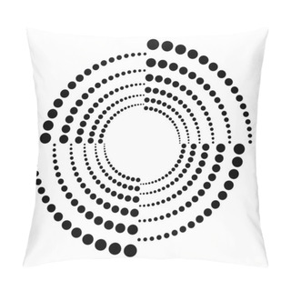 Personality  Dots, Dotted Circular Spiral. Swirl, Twirl Of Circles. Stippling, Pointillist Design. Speckles, Flecks Vector Illustration Pillow Covers