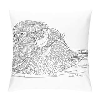 Personality  Zentangle Stylized Mandarin Duck Pillow Covers