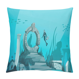 Personality  Sunken Atlantis Cartoon Poster Pillow Covers