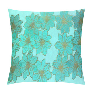 Personality  Colorful Flower Background With Different Sizes Of Flowers. Tile Art. Pillow Covers