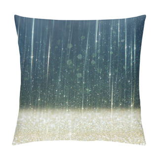 Personality  Glitter Vintage Lights Background. Light Gold And Black. Defocused Pillow Covers