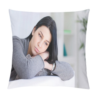 Personality  Portrait Of A Sad Woman Pillow Covers