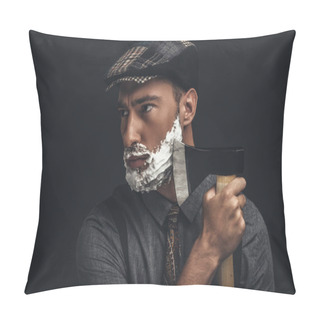 Personality  Man Shaving With Axe Pillow Covers