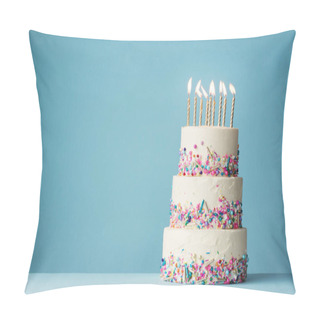 Personality  Tiered Birthday Cake With Sprinkles Pillow Covers