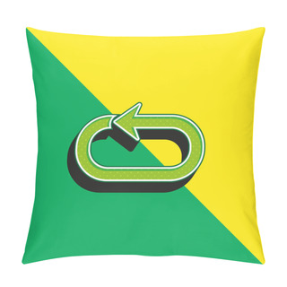 Personality  Arrow Loop Green And Yellow Modern 3d Vector Icon Logo Pillow Covers