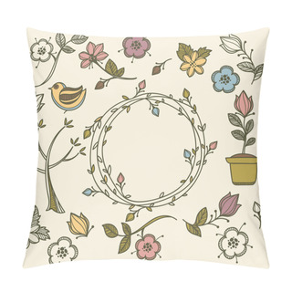 Personality  Floral Elements In Naive Hand Drown Style Pillow Covers