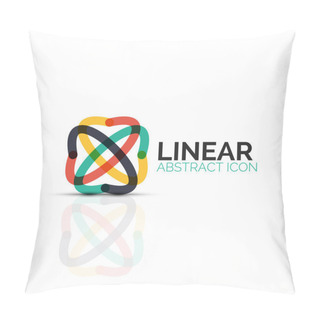 Personality  Abstract Flower Or Star Minimalistic Linear Icon, Thin Line Geometric Flat Symbol For Business Icon Design, Abstract Button Or Emblem Pillow Covers
