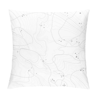 Personality  Topographic Map Background Concept With Space For Your Copy. Topography Lines Art Contour , Mountain Hiking Trail , Shape Vector Design. Computer Generated . Pillow Covers