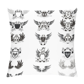 Personality  Collection Of Grunge Vector Coat Of Arms Pillow Covers