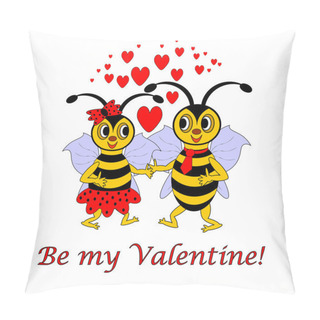 Personality  Two Funny Cartoon Bees With Words 
