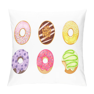 Personality  Donuts Vector Set. Pillow Covers