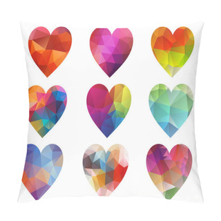 Personality  Colorful Hearts With Geometric Pattern, Vector Pillow Covers