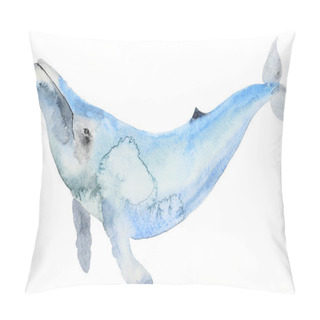 Personality  Watercolor Blue Whale Pillow Covers