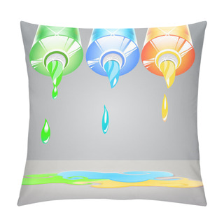 Personality  Illustration Of Isolated Tubes Of Paint Pillow Covers