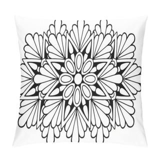 Personality  Ornament Beautiful Card With Mandala. Geometric Circle Element Made In Vector Pillow Covers