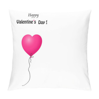 Personality  Valentine's Day Greeting Card With Pink Heart Shaped  Balloon  Pillow Covers