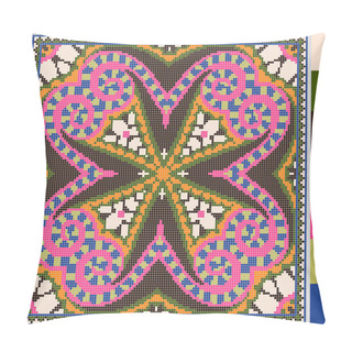 Personality  Geometric Square Pattern For Cross Stitch Ukrainian Traditional Pillow Covers